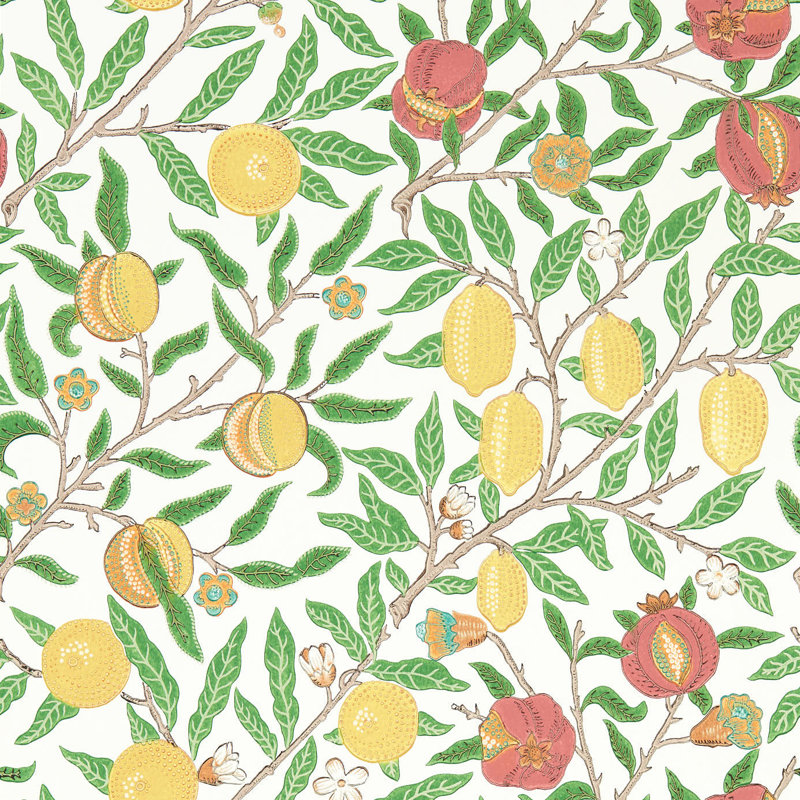 Fruit 10.05m x 52cm Matte Wallpaper Roll, Green/Yellow/Red