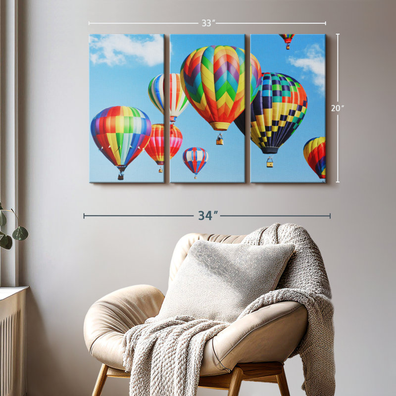 «Rainbow Hot Air Balloon» sur, H 20 po x l 33 po
