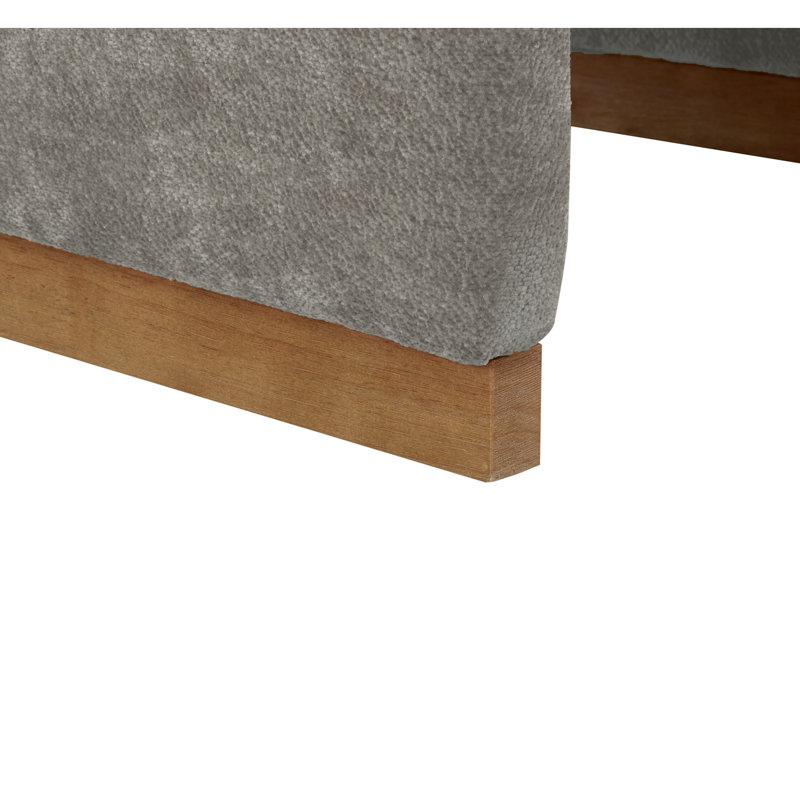 Fauteuil d'appoint confortable, fauteuil de chambre rembourré, conception sans accoudoirs avec pieds en bois et tissu chenille doux pour le salon