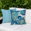 Floral Wave Square Indoor/Outdoor Pillow Cover & Insert-246810375