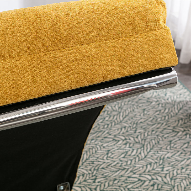 Méridienne rembourrée de luxe avec dossier inclinable moderne en tissu à dossier fixe pour salon / chambre à coucher