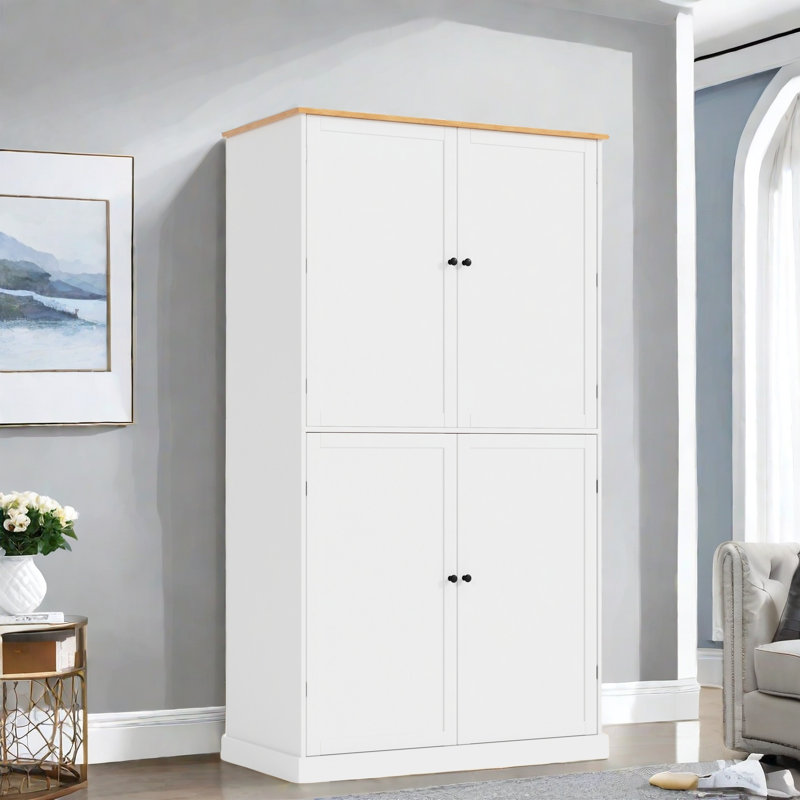 Garde-manger avec tablettes Heins French Doors, Blanc