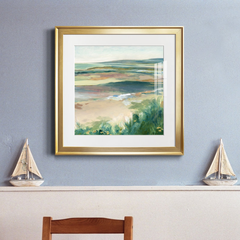 Sea Reflections - Peinture encadrée, H 17,5 po x l 17,5 po x P 1,5 po, Papier encadré noir