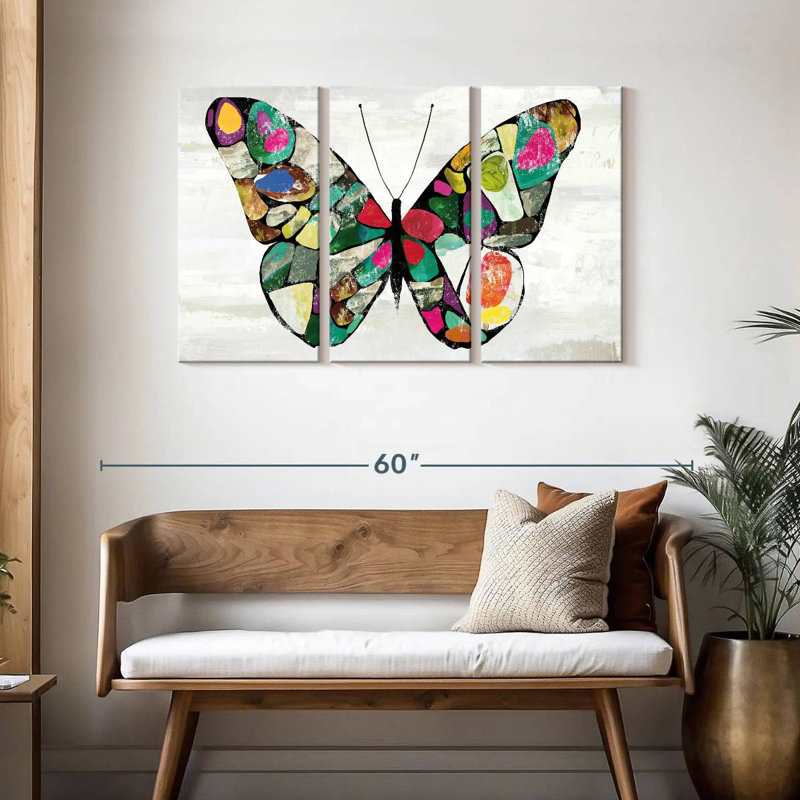 Couleurs de papillon Brampt, H 28 po x l 45 po