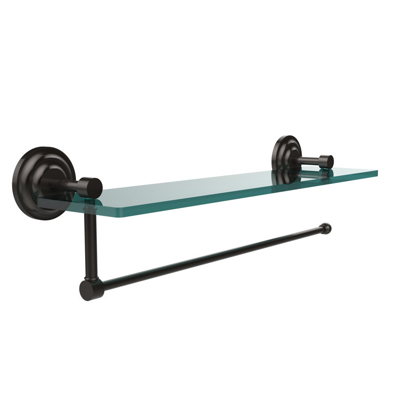 Meira Bracket Shelf with Towel Bar, Oil Rubbed Bronze, 5" H x 16" W x 5" D