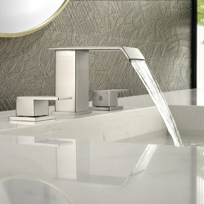 2-handle Bathroom Faucet with Drain Assembly, Brushed Nickel