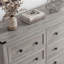 Commode double à 6 tiroirs Jaretssi l 42,7 pi, commode avec poignée carrée en métal-28945761