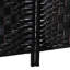 Écran d'intimité à 4 panneaux Black Weave. Élégant pour les salles d'entraînement, avec un design élégant et une fonction pliante portative, un paravent de 6 pi de hauteur - noir. Cloisons de séparation, panneaux, charnières, compact