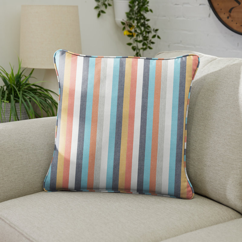 Striped Outdoor Throw Pillow, 22" x 22"