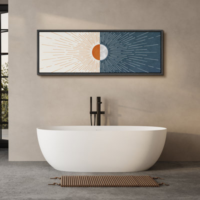 Sun And Moon " Radiant Dawn Abstract Sunburst Antique Retro Colorful Bedroom Extra Large Wall Decor "