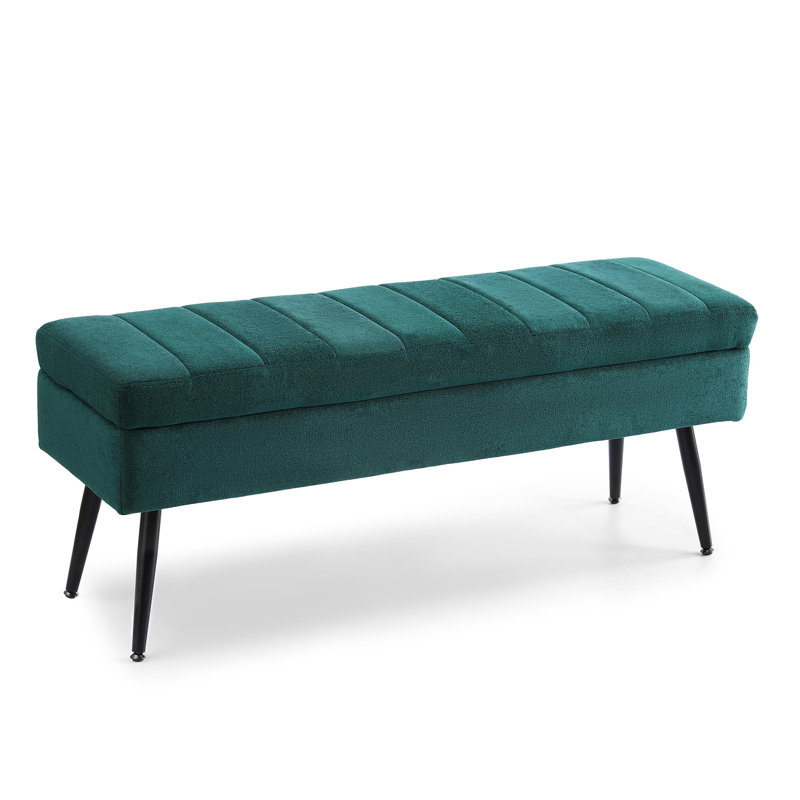 Vondale Upholstered Storage Bench, Emerald