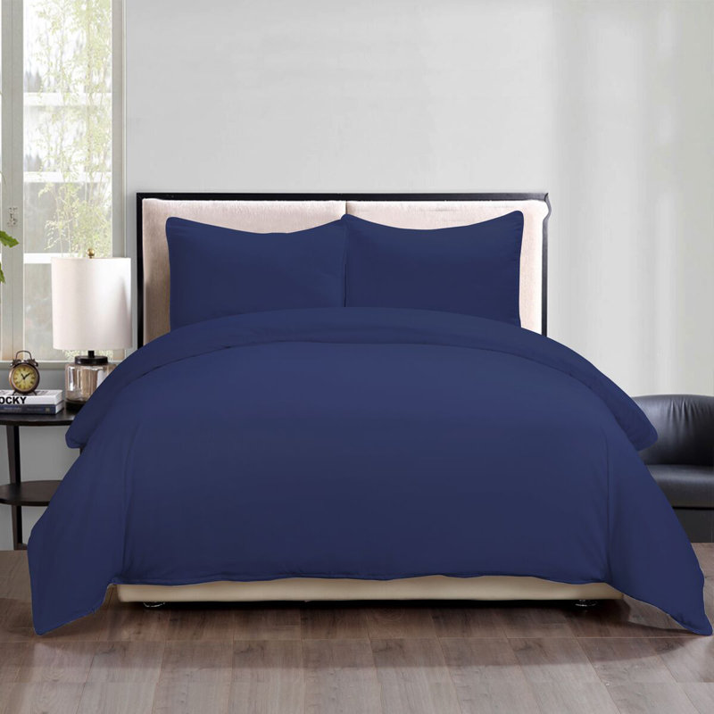 Modern & Contemporary Polyester Duvet Cover, Full / Queen, Navy