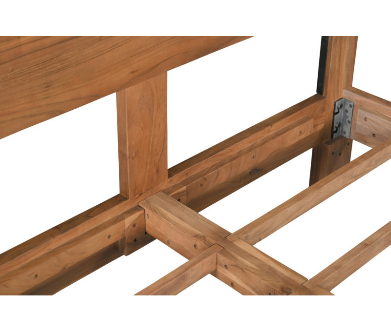 Structure de lit brun en bois massif