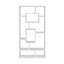 Bibliothèque rectangulaire à 10 tablettes en blanc