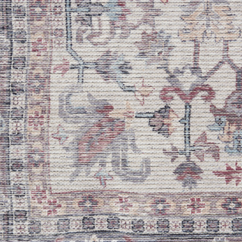 Machine Washable Oriental Gray Area Rug, Rectangle 2' x 3'9"
