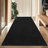 Runner Rugs for Hallway or Kitchen with Rubber Backing, Black 6'x77'-495632053