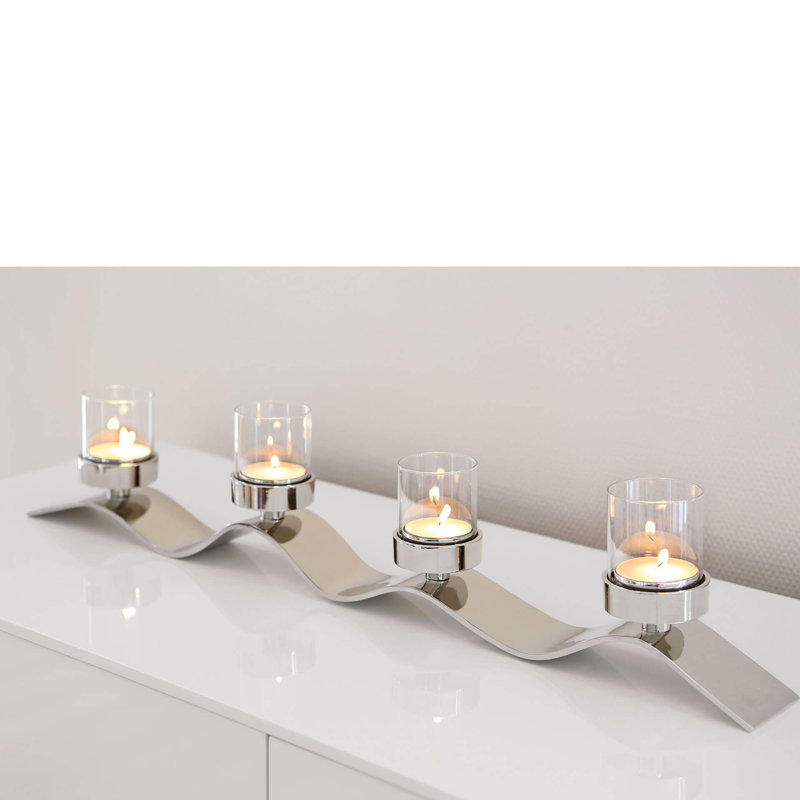 Wave Candelabra, 15cm H x 8cm W x 83cm D
