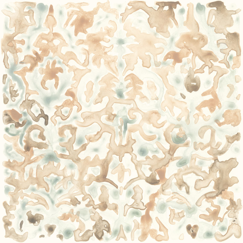 Terracotta Garden Tile II by June Erica Vess - Wrapped Canvas Painting, 30cm H x 30cm W