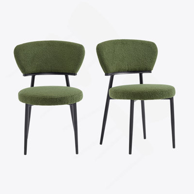 Upholstered Dinning Chair Set Of 2-Green