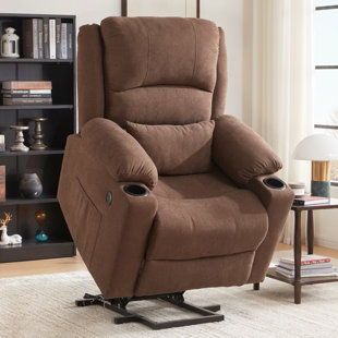 Large Power Lift Recliner Chair for Elderly,Massage Chair Recliner with Massage and Heating Function,160 Tilt Ergonomic with Footrest,Brown, Size: 38