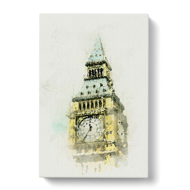 Big Ben In Abstract - Wrapped Canvas Painting, 50cm H x 35cm W x 3cm D