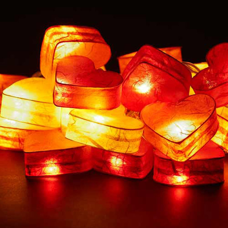 Mandi LED Handmade Paper Hearts String Light, 10 Lamps - 5 Metre Long