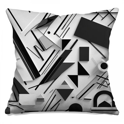 Coussins décoratifs noirs et blancs à double face