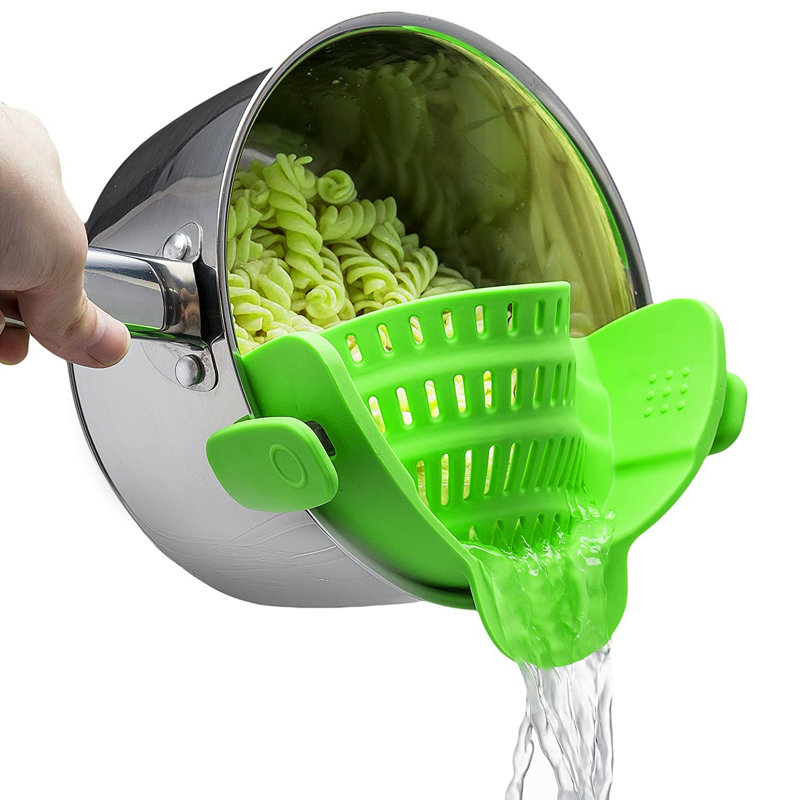 Cheer Collection Silicone Colander, Green