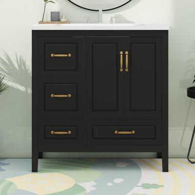 Meuble-lavabo autoportant 36 po avec 4 tiroirs et 1 armoire 36 po
