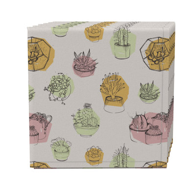 Cotton Twill Floral Square Napkin