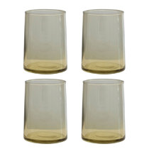 4PC Retro Drinking Glass Bottle Set With Lid And Straw Milk Juice Drinks  200ml