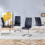 Ensemble de chaises de salle à manger noires en cuir Pu-733204310-724672646