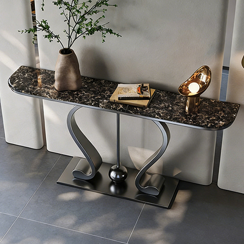 Console de luxe moderne et légère, 33,5 po H x 55,1 po L x 15,7 po P, Gris foncé