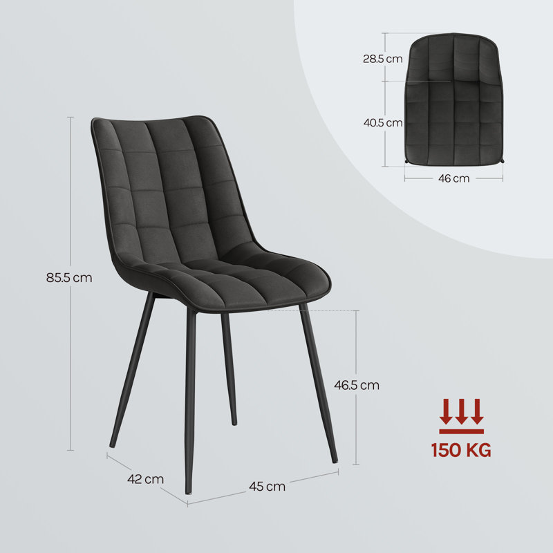 Vassar 46.5cm H Upholstered Side Chair, Anthracite