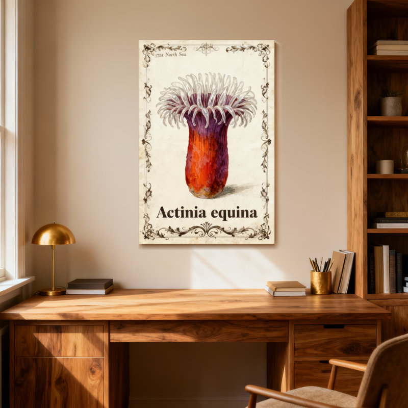 Animaux, reproduction d'anémone de mer Actinia Equina, H 18 po x l 12 po