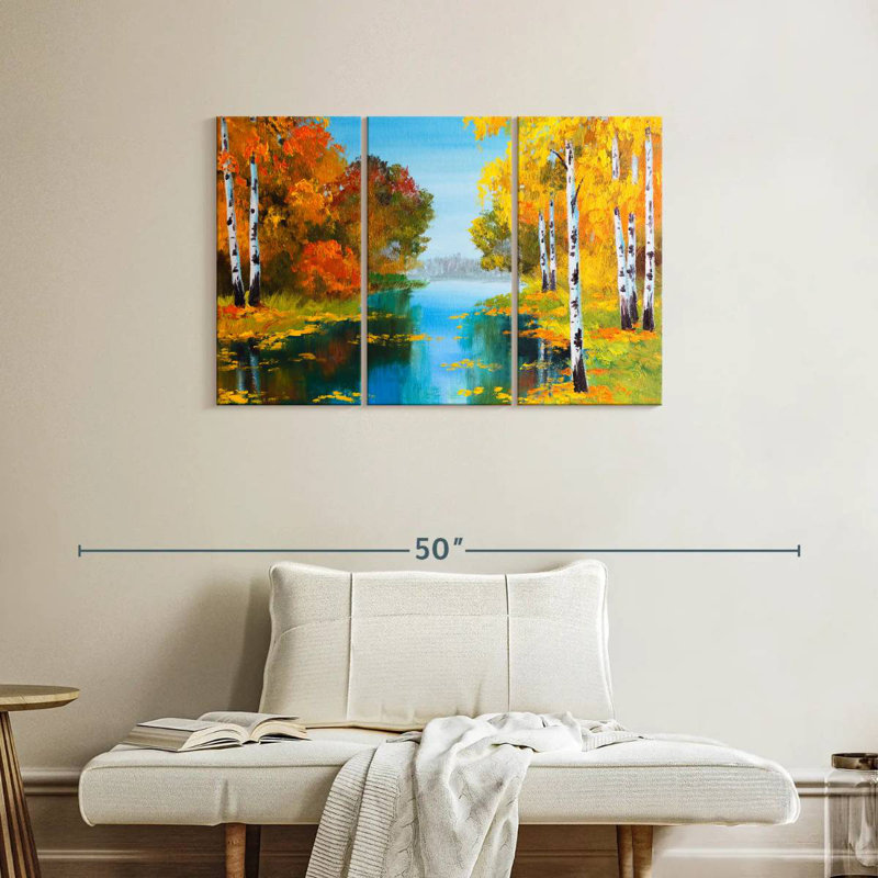 Bouleaux Alvord Autumn River, H 24 po x l 38 po