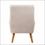 Fauteuil d'appoint confortable avec repose-pieds, fauteuil en tissu avec pieds en bois et dossier réglable pour une assise polyvalente