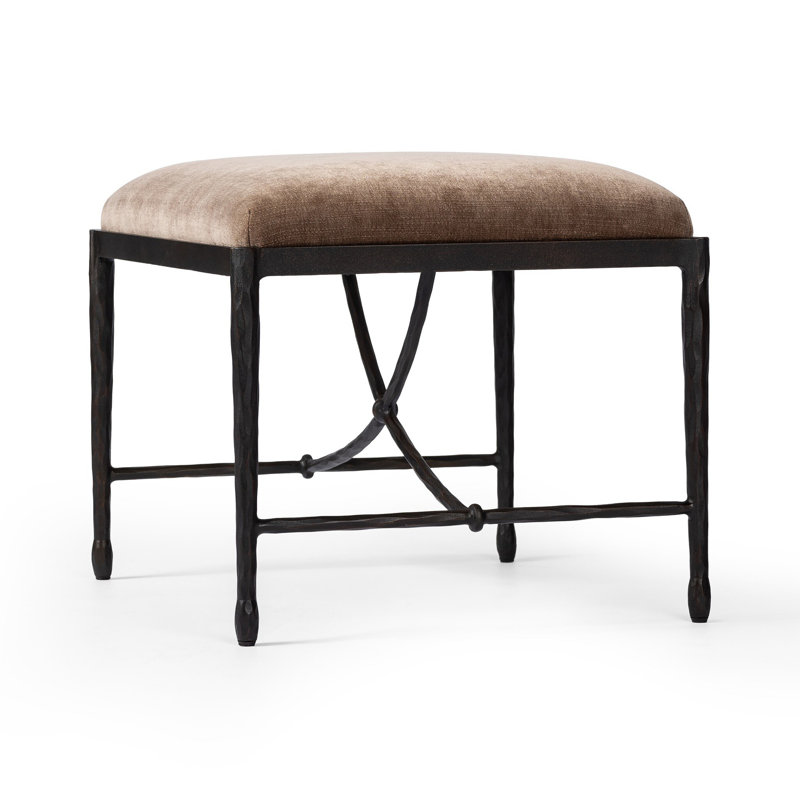 JADE Upholstered Accent Stool, Altair Mushroom