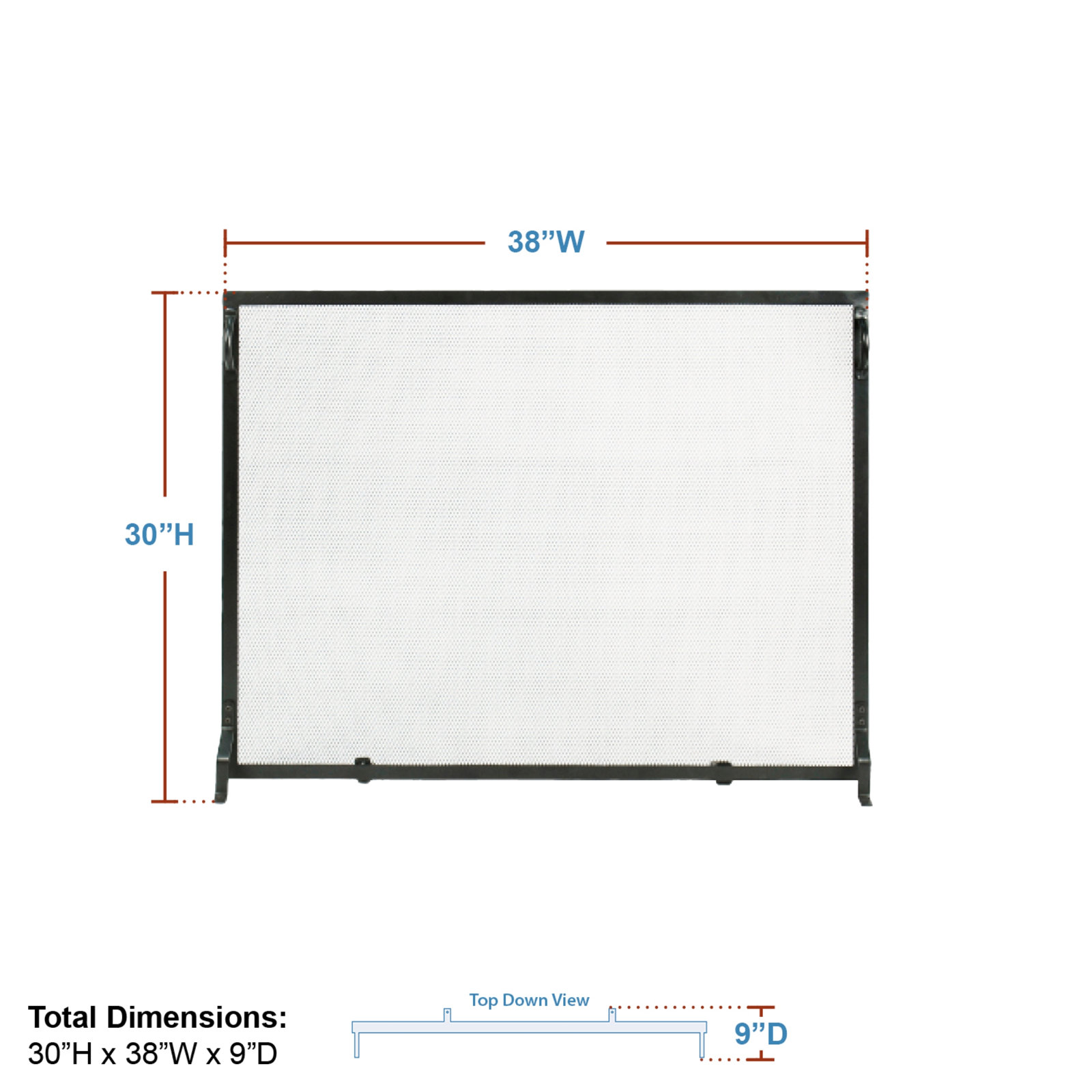 Anja Single Panel Fireplace Screen, 30" H x 38" W x 4" D