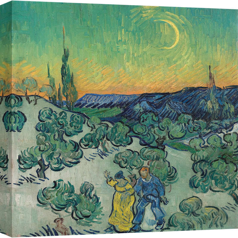Walk At Dusk, 1890 by Vincent Van Gogh - Wrapped Canvas Print, 50cm H x 50cm W