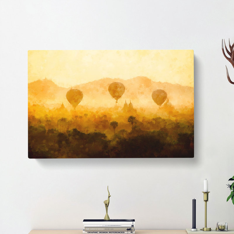 Hot Air Balloons Over Myanmar - Wrapped Canvas, 40cm H x 60cm W x 3cm D