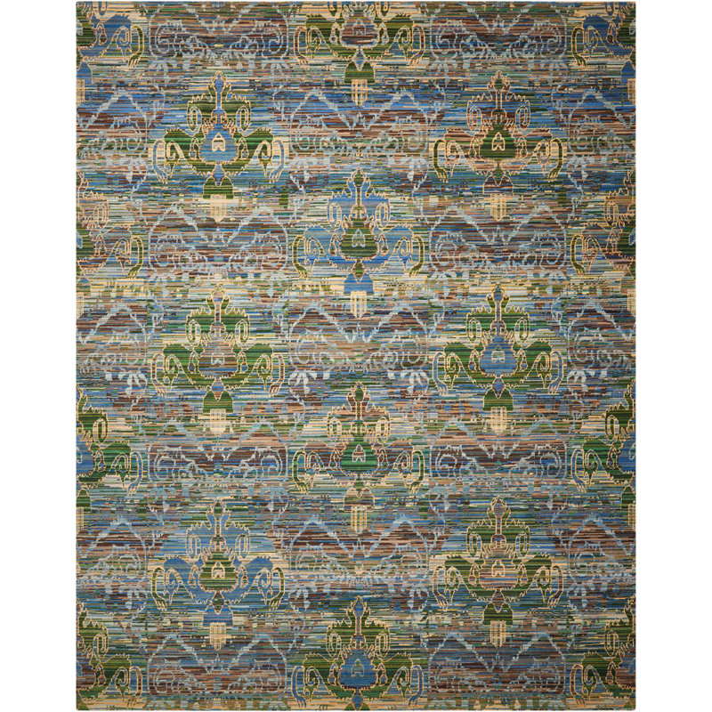 Tapis bleu Shenita, Rectangle 7 pi 9 po x 9 pi 9 po