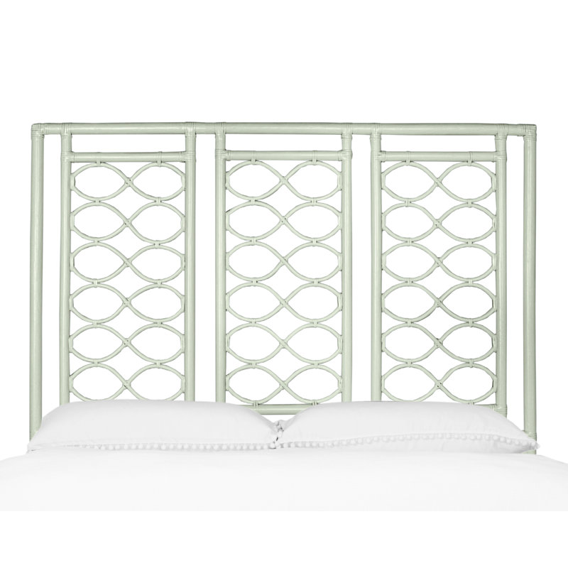 Infinity Wicker/Rattan Open-Frame Headboard, Celery Green, Queen