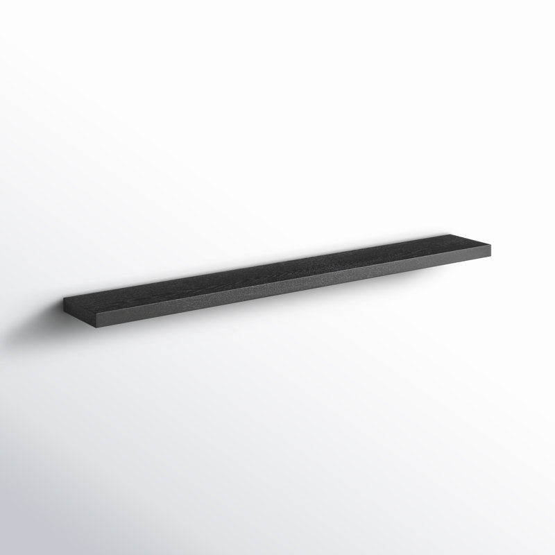 Tablette flottante Sherice, H 1,97 po x l 74,81 po x P 10,24 po, Noir mat