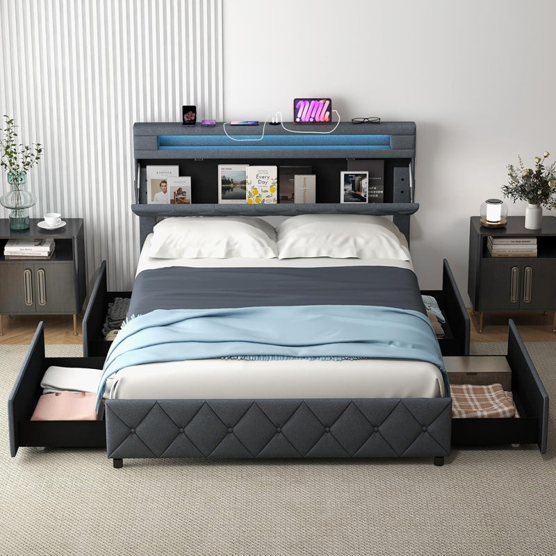 Upholstered Bed, 147 x 197 cm