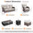 Bruner 6-Piece Wicker Rattan Patio Conversation Set With Swivel Gliders, Outdoor Split Fire Pit Table And Ottomans