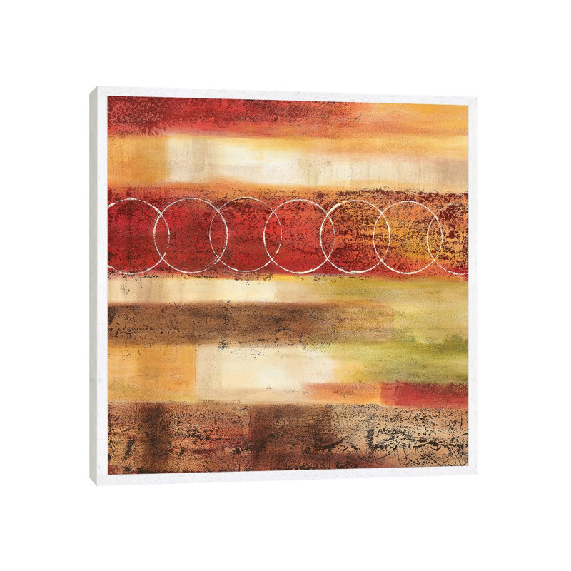Analogous II by Nan - Painting on Canvas, 66.04 cm H x 66.04 cm W, White Framed