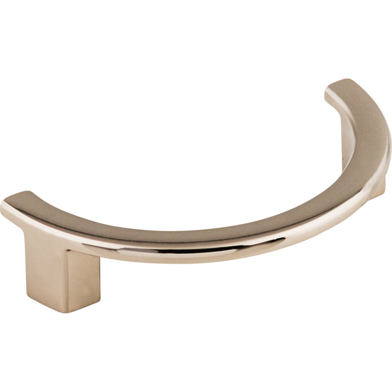 Half Circle Open 3 1/2" Center to Center Finger pull, Polished Nickel