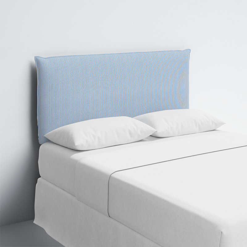 Tête de lit Bessinger, Très grand, Bleu rayé BCBG