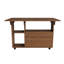Table pliante multifonctionnelle avec tablettes et roulettes de rangement, table de salle à manger pliable de 47 pouces pour les petits espaces, bureau compact pour la cuisine, dortoir, bureau (noyer)